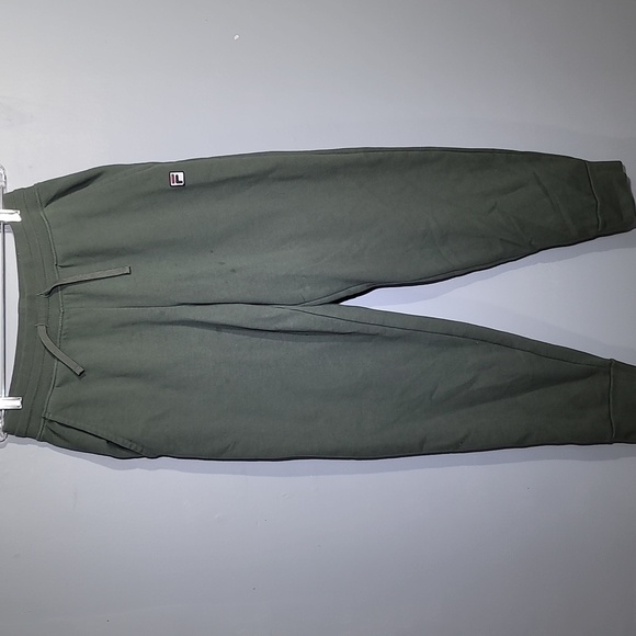 FILA Army Green Fleece Sweatpants Joggers Pants - Picture 1 of 8